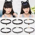 Children Necklace Girl Choker Clavicle Necklace for Children Ornament Chain Lace Elastic Knitted Collar Short Necklace for Lady. 