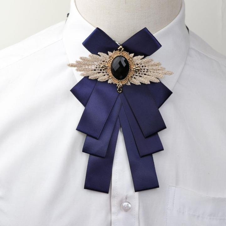 Woman Big Bowtie Fashion Pretty Ribbon Solid Color Butterfly Bowknot Bow Tie Polyester Cravat Pin Lapel