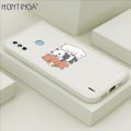 Hontinga for Tecno Spark 6 Go / Spark Go 2020 / Spark Go 2021 Back Cover Cartoon Cute Three Bears Case Square Edge Liquid Silicone Phone Case. 