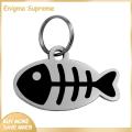 Enigma- Eye-catching Pet Tag Fish Shape Stainless Steel Pet Tag for Small Dogs Cats Engraved Name Tags for Kittens Rust-proof Corrosion-resistant Perfect. 