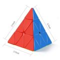 Pyraminx Pyramid Triangle High Speed Stickerless Rubik Cube-Multi Color. 