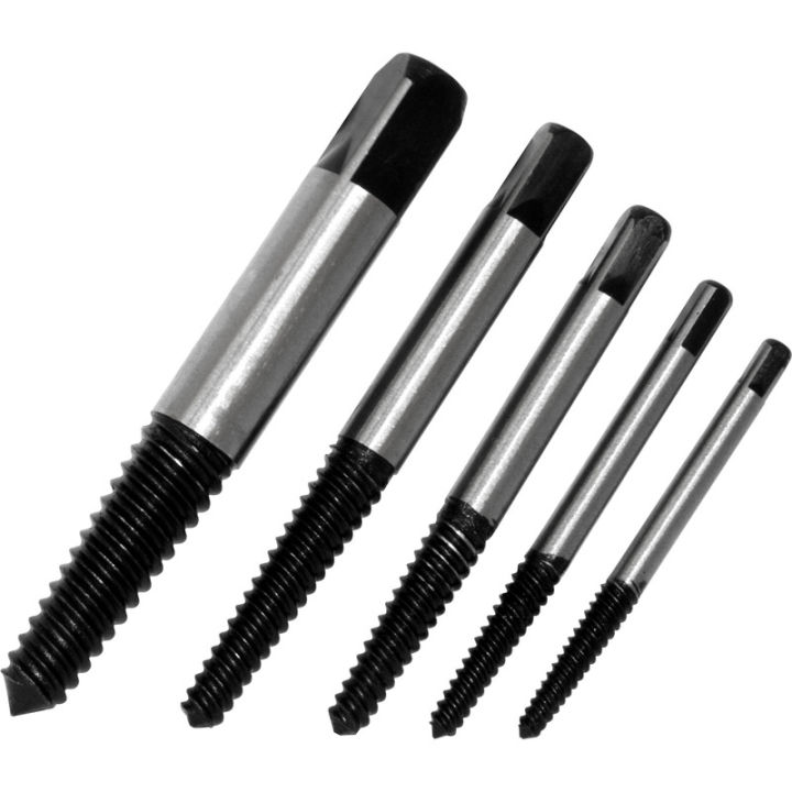 5Pcs/Set Screw Extractors, Damaged Broken Screws Removal Tool, Used in Removing the Damaged Bolts Drill Bits SILVER