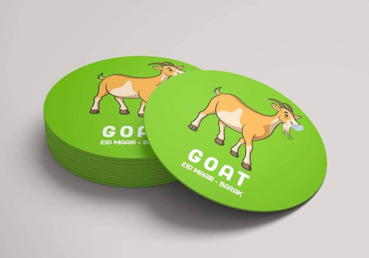 Bakra Eid Stickers Eid-ul-Adha Mubarak Stickers Printed Stickers in 2 Inches Round Shape for Meat Distribution
