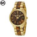 Michael Kors Slim Runway Tortoise-shell Dial Two-Tone Stainless Steel Ladies Watch MK-4284. 