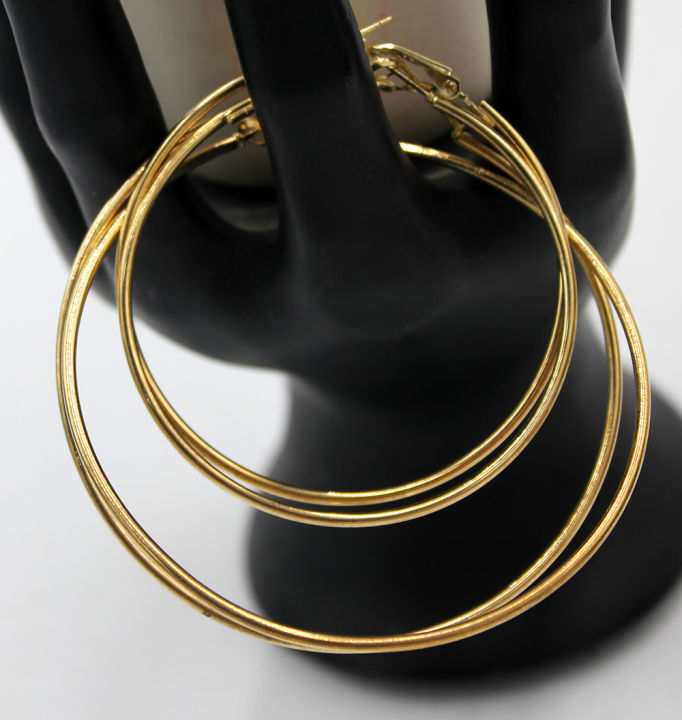 High quality  Pack of 2 hoop Earring Stylish baliyan Simple & unique for Women GirlS golden