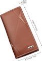 Qivis Men's Thin Soft PU Leather Long Wallet – Slim Design for Men. 