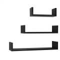 U Shape Wall Mounted Storage Rack Home Decoration Rack Bookshelf for Book/Media/CD/DVD Storage (Black&White)). 