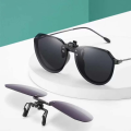 Car Night Safety Googles UV400 Day Night Vision Goggle Clip Polarized Lens Anti-glare Myopia Glasses Clip Vintage Turn-up Clip-on Sunglasses Travel. 