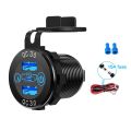 PD Type C and QC3.0 Dual USB Charger PD 3.0 & Two QC3.0 Ports with Touch Switch Fast Car Adapter. 