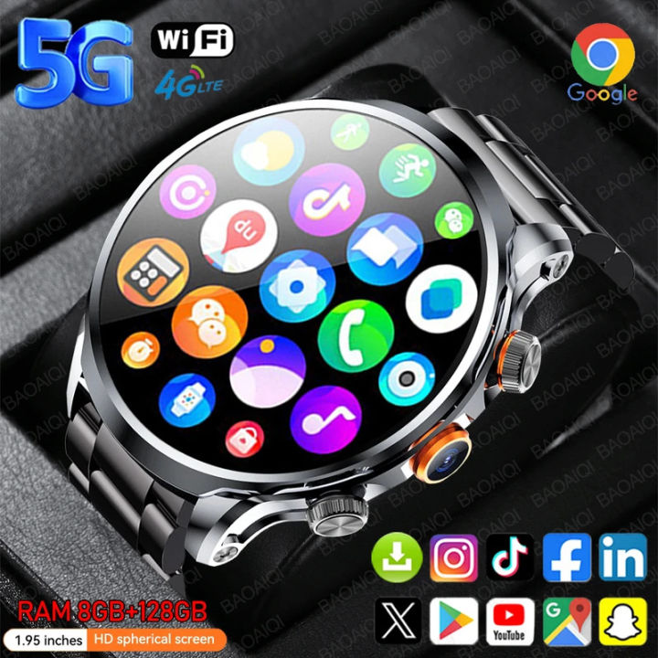 Watchsmart 5G/4G Smart Watch 1.95 inch AMOLED 8GB+128GB RAM 500W Camera WatchSmart ...