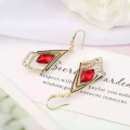 Rhombus Sapphire Earrings Fashion Earrings Valentine's Day Present. 