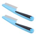 2 Pcs Combs Stainless Steel Fine Tooth for Women Hair Dandruff Picking Tool Metal Man. 