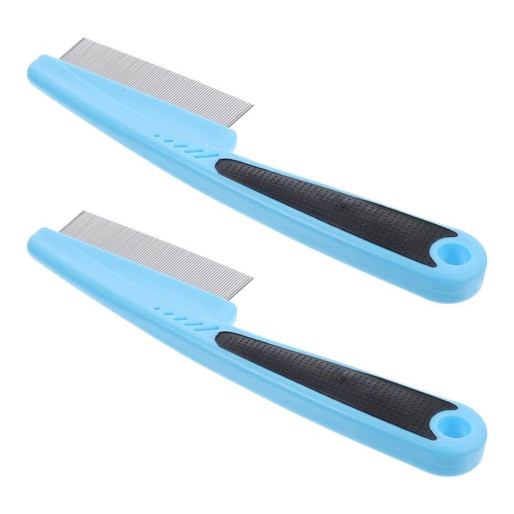 2 Pcs Combs Stainless Steel Fine Tooth for Women Hair Dandruff Picking Tool Metal Man