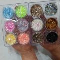 6/12/24 pcs glitter CHUNKS for eyeshadow shimmer dust powder for art & craft party make up pentagon shape dusty loose chunky glitter for eyes and nails. 