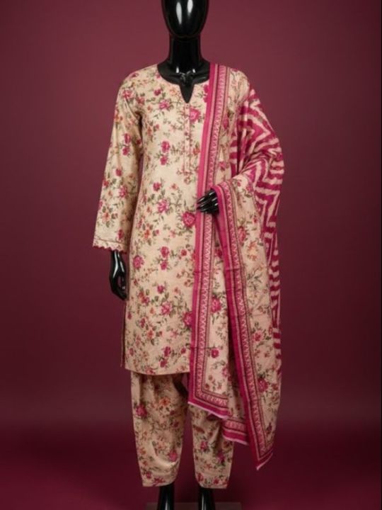 Women%E2%80%99s%203%20Piece%20Lawn%20Suit%20%E2%80%93%20Cotton%20Super%20Fine%20Quality%20%7C%20All%20Over%20Printed%20Shirt,%20Matching%20Trouser%20&%20Printed%20Lawn%20Dupatta%20%7C%20Unstitched%20-%20Image%203