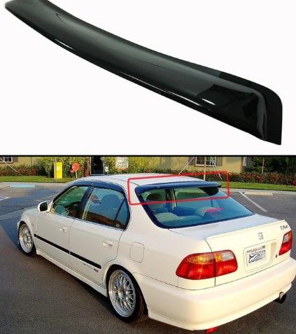 Honda Civic 90s Jet Black Duckbill Style Rear Spoiler Wing - High-Quality Car Styling Accessory