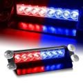 8 LED Visor Dashboard Universal Emergency Strobe Flashing Light Blue & Red. 