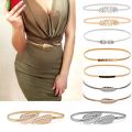 New Style Leaf Belt for Women Lady's Fashion Stretchable Alloy Leaf Waist Belt Waistband for Girls Elasticated Adjustable Size Leaf Belt for Girls. 