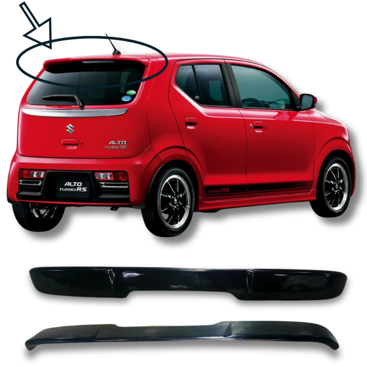 Suzuki Alto 660CC Back Roof Spoiler | Suzuki Alto 660cc Trunk Spoiler Genuine Shaped made of imported Fiber | Suzuki New Alto 660CC Roof Spoiler Painted