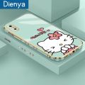 dienya For IPhone Xs Max Case New Design Side Square Edge Phone Case Pattern Plating Silicone Casing Cartoon Kitty Full Cover Camera Shockproof SoftCase Protection Cases. 