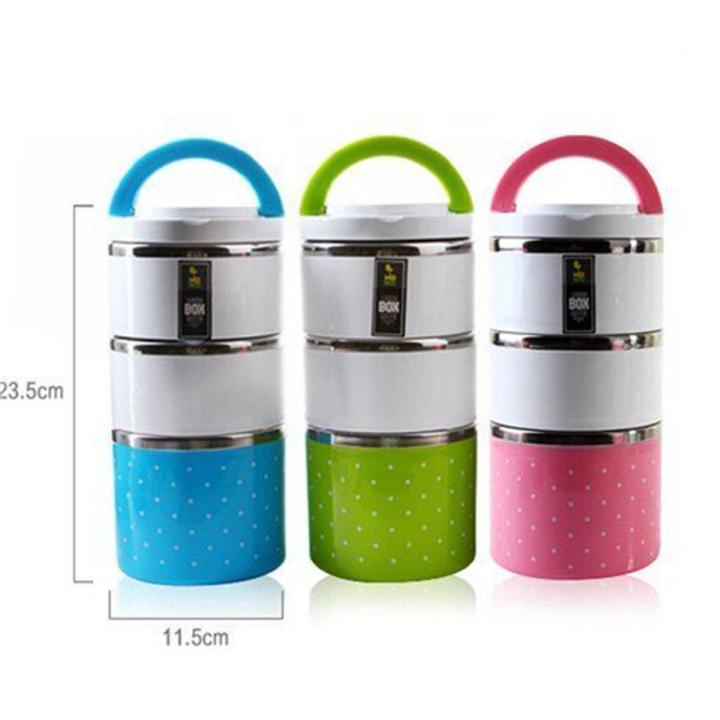 3 Layer Lunch Box Stainless Steel Tiffin Hot Box For office school