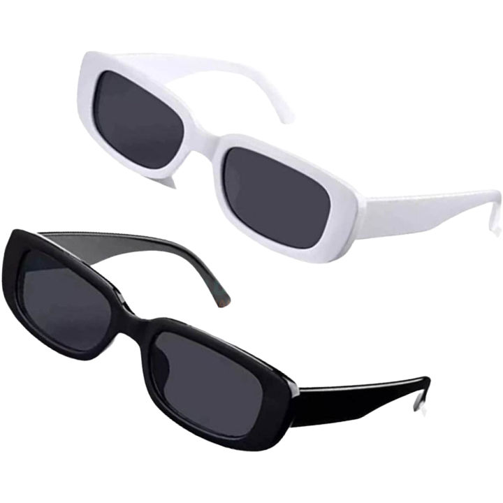 Classic Rectangle Frame Sunglasses for Women & Men| Vintage Small Square Sunglasses