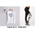 Girl Power Full Sleeves Gym Jogging Work Out Yoga Suit For Women. 