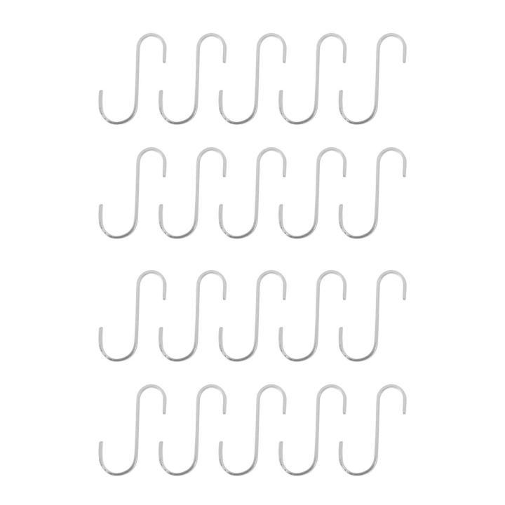 Set of 20 S Stainless Steel Suspension Hooks for Kitchen Cooke or Butcher Meat