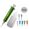 mehndi injection pen kit mehndi pen with 1 bottle & 8 nozzles for creating henna mehndi designs- diy mehndi applicator tool kit. 