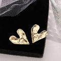Creative Wild Irregular Love Earrings Simple Heart-shaped Earrings Jewelry Female. 