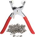 Tich button metal 50 pairs snap buttons press plier 9.5mm metal sets snap fasteners kit tool, metal swing prong ring buttons clip plier Diy button punch tool for baby clothes abaya ring metal button presser machine sewing tool. 