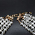 Factory Wholesale African Jewelry Sets Luxury Fashion Multilayer Imitation Pearl Statement Women Necklace and Earring Sets. 