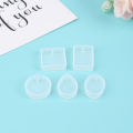 5Pcs/Set Keychain Silicone Mold Set Round Rectangle Pendant Making Mould. 