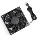 Router Fan DIY PC Cooler TV Box Wireless Cooling Silent Quiet DC 5V USB Power 120Mm Fan 120X25mm 12CM W/Screws Protective Net. 