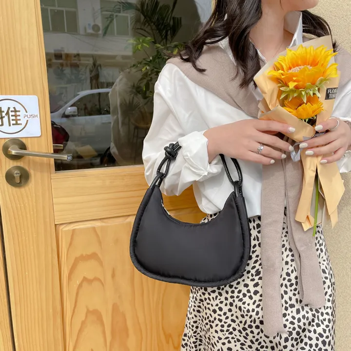 %7B%20BAGOO%20%7D%20Fashion%20Nylon%20Half%20Moon%20Crescent%20Handbag%20Pure%20Zipper%20Portable%20Shoulder%20Tote%20Bag%20-%20Image%205