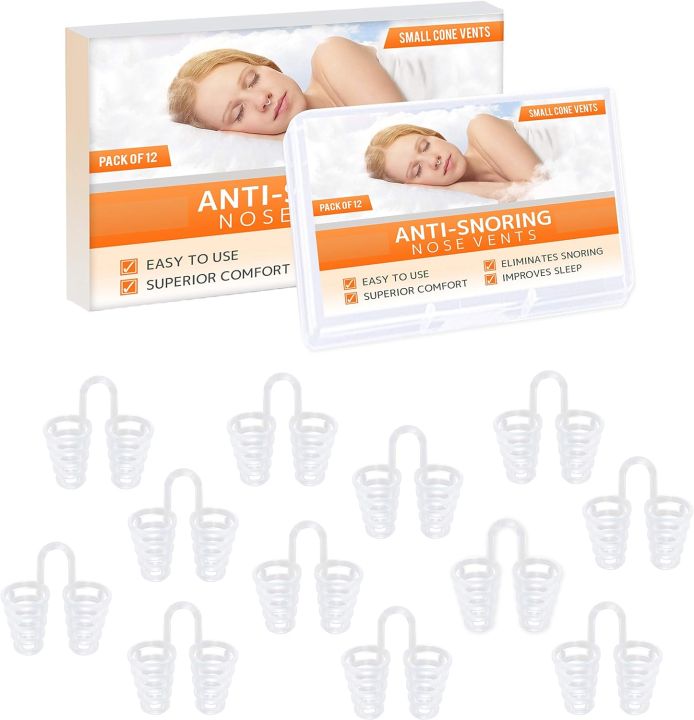 Mobi Lock Nose Vent Sinus Relief Dilator Anti Snoring (Pack of 12 Small Size) Hard Silicone Vents