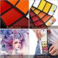 InstaOrder - Pack Of 33 - Solid Water Colors - Pigment Rich Vibrant Colors - Foldable Packing - Detachable Spong With Refilable Water Brush - For Artist Painting And Designing. 