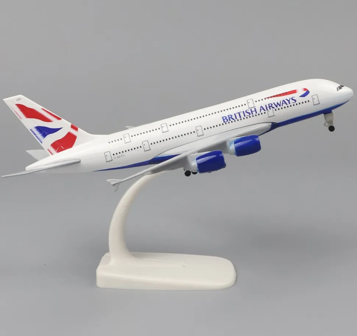 Airline Model Metal British Airways A380 20cm (7.9 inch) Aircraft  Model 1:400   Die cast Airplane Model for decoration
