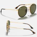 Fashion Round Double Bridge Branded Sunglasses Metal Round Frame UV Protection for Men Women Goggle with Protection Box. 