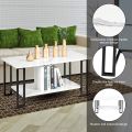Rectangular Beautiful Luxury Coffee Table Storage Open Shelf,Center Table, Nesting Stacking Table, with Iron Metal Frame for Living Room,Bedroom. 
