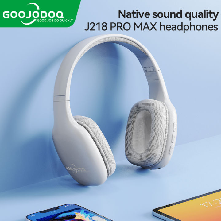 GOOJODOQ J218 Wireless Headphones Bluetooth 5.3 Earphones Foldable Gaming Headset Sport Headphone with Mic Music Earbuds 200mAh