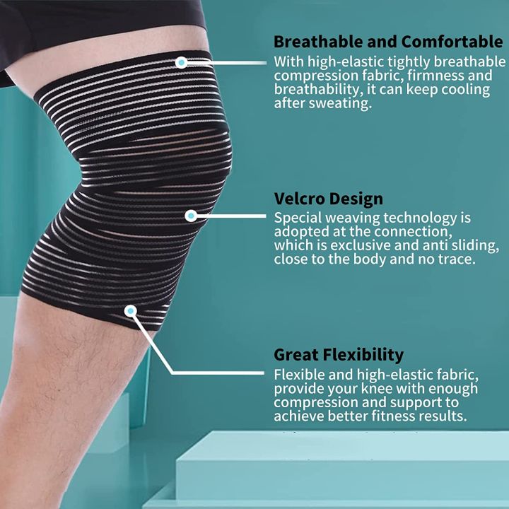 Elasticated%20Straps%20for%20Gym%20Workout%20Fitness%20Squats%20Powerlifting,%20Compression%20Support,%20Men%20&%20Women%20WOD%20Training,%20Squatting%20Leg%20Press%20Bodybuilding,%201%20Pair%20Weightlifting%20Knee%20Wraps%20-%20Image%203