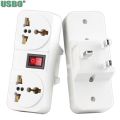 White Portable Universal Wall socket EU US UK extension socket 250V 6A 10A 125V power converter plug Adapter with on off switch. 