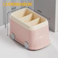 Desktop Pen Holder Bus-shaped Multifunctional Pen Holder Large Capacity Office Supplies Organizer for Southeast Asian Buyers Desktop Stationery Container. 