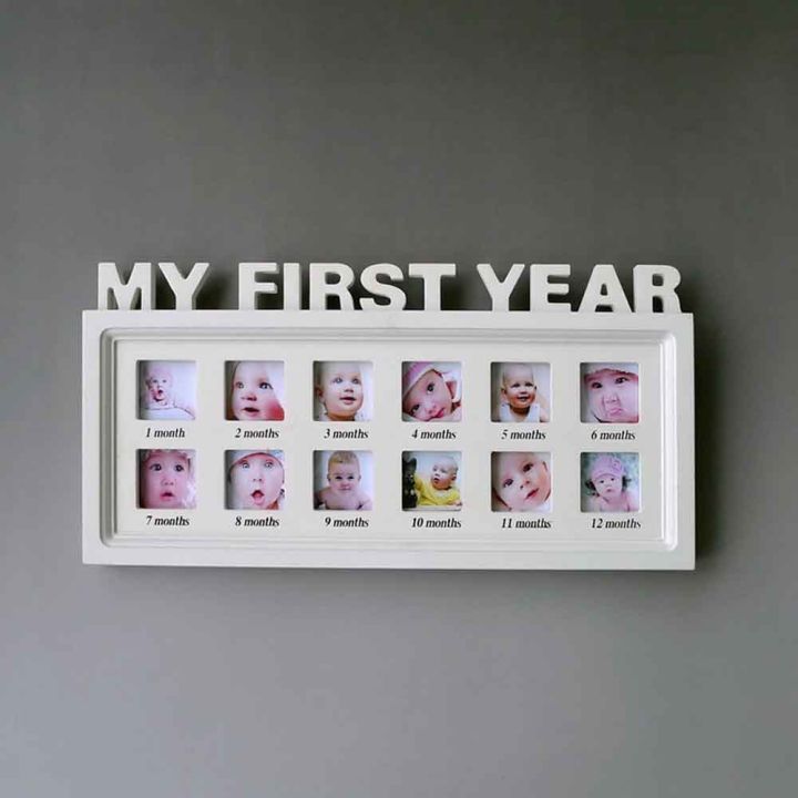 My first year photo frame 0-12 month picture frame Birthday first year frame