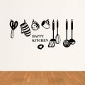 Happy Kitchen Wall Sticker for Kitchen Decoration Ultra-Thin Vinyl (18 x 36 inches). 
