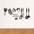 Happy Kitchen Wall Sticker for Kitchen Decoration Ultra-Thin Vinyl (18 x 36 inches). 