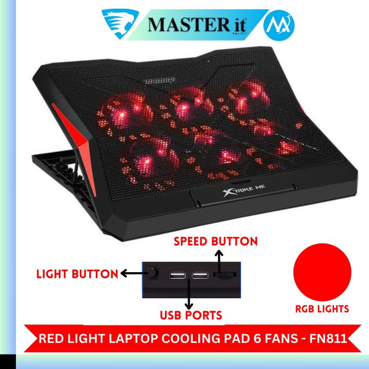 Laptop%20Cooling%20Pad%20Dual%20Fan%20With%20RGB%20Lights%20-%20Cooling%20Stand%208%20Fan%20With%207%20Gear%20To%20Adjust%20Height%20-%20For%20Upto%2020"%20Laptops%20-%20USB%20Powered%20Connection%20-%20Image%209