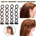 4Pcs Set Of Ladies French Hair Braiding Tools Magic Hair Twisted Shape Clip Braided Side Hair Plate Hair Tools Diy Hair Band Accessories Effortlessly Create Stunning Braided Hairstyles with 4Pcs Set of Ladies French Hair Braiding Tools. 