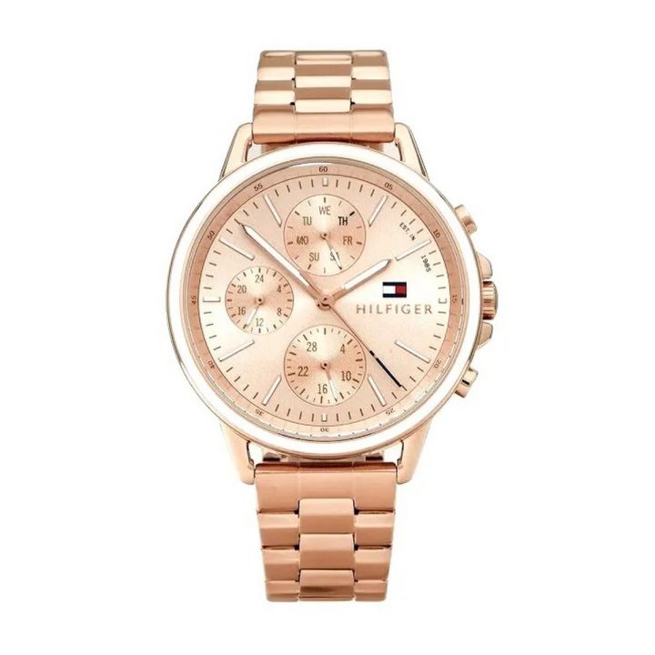 Tommy Hilfiger Women’s Quartz Stainless Steel Gold Dial 40mm Watch 1781788 Stainless Steel Wrist Watch For Women / Wrist Watch For Girls